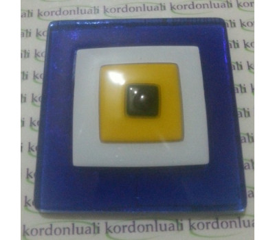 Nazar Boncuk Kare 8 cm Cam
